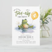 飛び出して！ | カエルのパーティー 誕生日おめでとう 招待状 (スタンド正面)