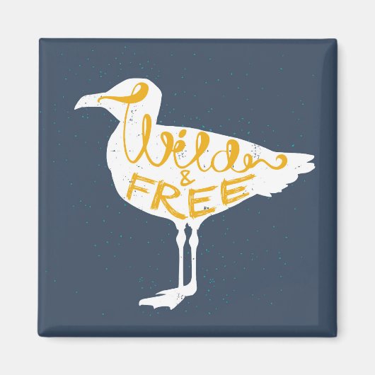 飛び回る |野生で自由 マグネット (正面)