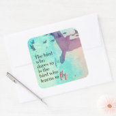 飛び学引用文 スクエアシール (封筒)