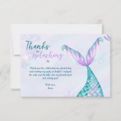 飛び感謝してい散り用マーメイド誕生日 サンキューカード (正面)