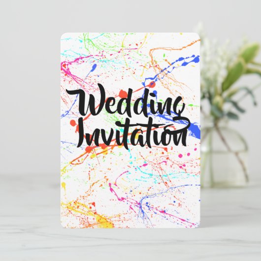 飛び散った結婚式招待状 招待状 (スタンド正面)