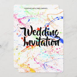 飛び散った結婚式招待状 招待状