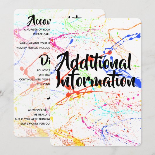 飛び散った追加情報カード 招待状 (正面/裏面)