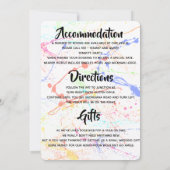 飛び散った追加情報カード 招待状 (裏面)