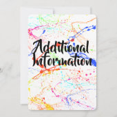 飛び散る追加情報カード 招待状 (正面)