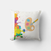 飛び散絵を描 クッション (正面)