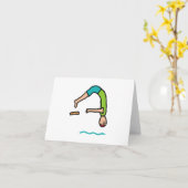 飛び板ダイビング カード (黄色い花)