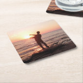 飛び石 – Lake Superior - Coaster スクエアペーパーコースター (アングル)