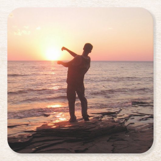 飛び石 – Lake Superior - Coaster スクエアペーパーコースター (正面)