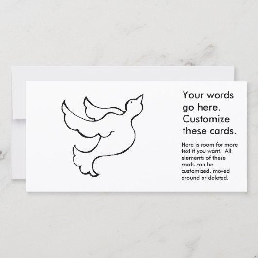 飛び立つ希望の鳩の簡単な線画アート (正面)