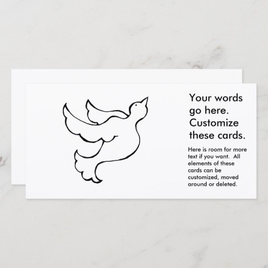 飛び立つ鳩の希望に満ちた鳥の簡単な絵画アート (正面/裏面)