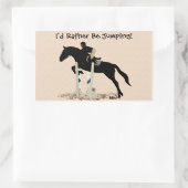 飛び跳ねたい！馬 長方形シール (バッグ)