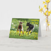 **飛び跳ねるほどの喜び** あなたがとっても嬉しい! カード (黄色い花)