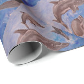 飛び跳ねるイルよくはしゃぐカのさや ラッピングペーパー (ロールコーナー)