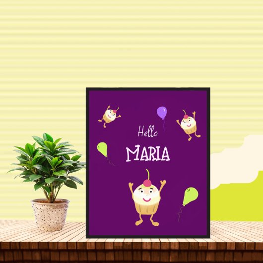 飛び跳ねるカップケーキ フォトプリント           