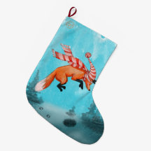 飛び跳ねるキツネのクリスマスストッキング