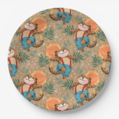 飛び跳ねるヒョウ ペーパープレート (正面)