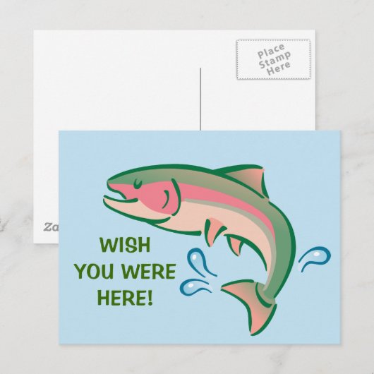 飛び跳ねる魚 ポストカード (正面/裏面)