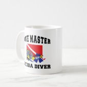 飛び込みのマスターのスキューバダイバー コーヒーマグカップ (正面左)