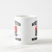 飛び込みのマスターのスキューバダイバー コーヒーマグカップ (中央)