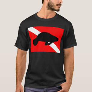 飛び込みの旗のマナティー Tシャツ