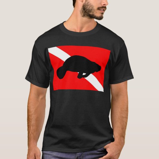飛び込みの旗のマナティー Tシャツ (正面)