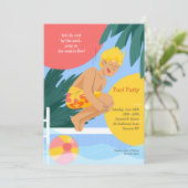 飛び込め 水が気持ちいい プールパーティー 招待状 (スタンド正面)