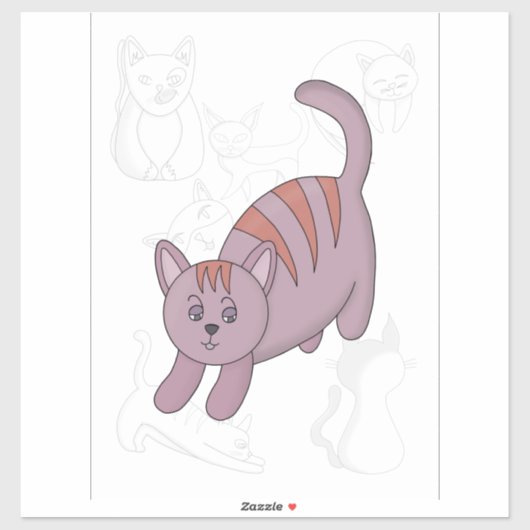 飛び降りる準備ができている猫 シール (シート)