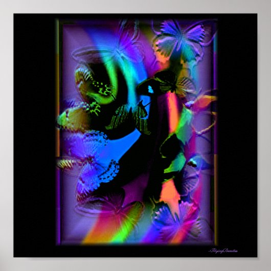 飛び飛んでいる遠くに美人で ポスター (正面)