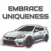 飛び鮮やか散る色のスポーツカー シール (正面)