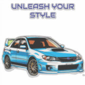 飛び鮮やか散る色のスポーツカー シール (正面)