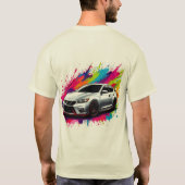 飛び鮮やか散る色のスポーツカー Tシャツ (裏面)