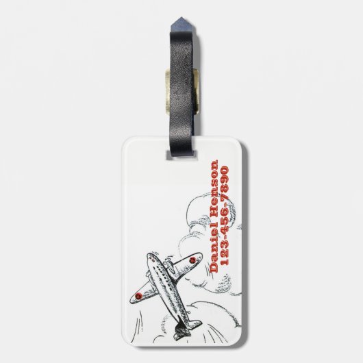 飛ぶこと生まれるパーソナライズな旅行飛行機 ラゲッジタグ (裏面縦)