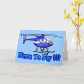 飛ぶために!生まれて下さい!! ヘリコプター カード (黄色い花)