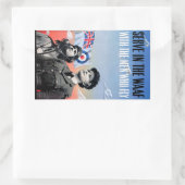 飛ぶ人たちと一緒に～をWAAFに出す 長方形シール (バッグ)