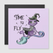 飛ぶ時間 – かわいい紫の魔女猫ハロウィン (正面/裏面)