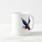 飛ぶ燕の鳥 コーヒーマグカップ (正面右)