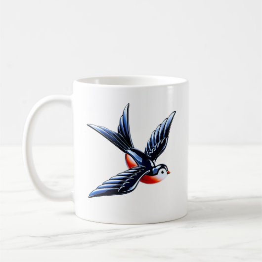 飛ぶ燕の鳥 コーヒーマグカップ (左)