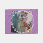 飛ぶ網は馬を飛ばさない フリースブランケット (正面(横))