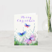 飛ぶ蝶のクリスマスカード カード (正面)