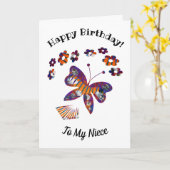 飛ぶ蝶の花のカード カード (黄色い花)