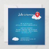 飛ぶ風船の誕生日パーティー招待状 招待状 (裏面)