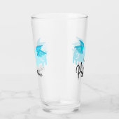 飛ぶ飛んでいると翼ティール（緑がかった色）のかわいい豚 タンブラーグラス (右)