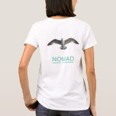 飛ぶ鳥と書道 Tシャツ (裏面)