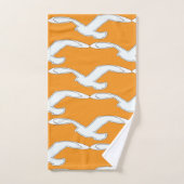 飛ぶ鳥のバスアクセサリー オレンジ バスタオルセット (ハンドタオル)