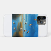 飛ぶ鶴と静かな自然の湖の風景 Case-Mate iPhoneケース (裏面(横))