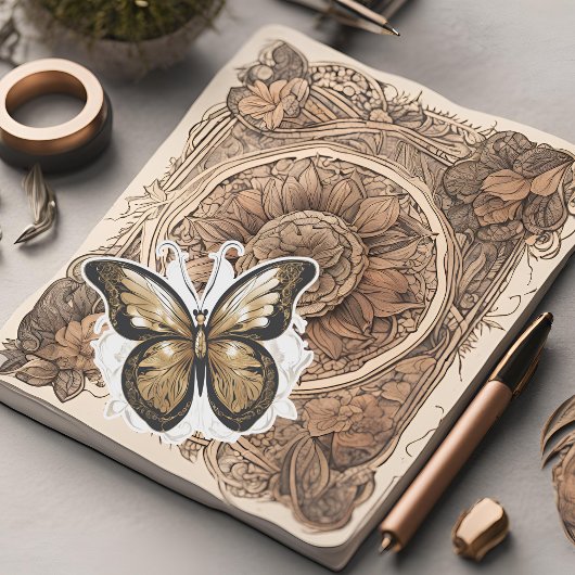 飛ぶ黄金の蝶 シール