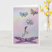 飛ぶ カード (黄色い花)