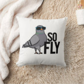 飛べおもしろいカッコいいハト クッション (ブランケット)