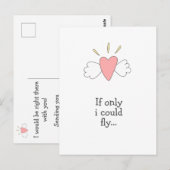飛べたらなぁ… ロングディスタンスハグ 応援メッセージ ポストカード (正面/裏面)